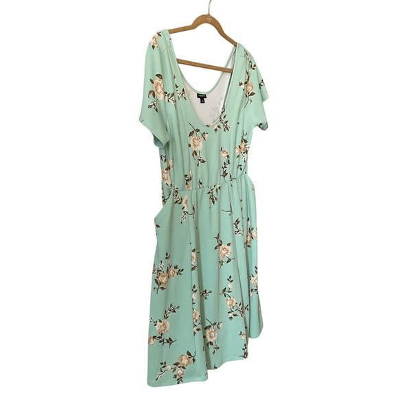 Torrid Mint Green Floral Fit & Flare Skater Dress Size 1 - Picture 5 of 10